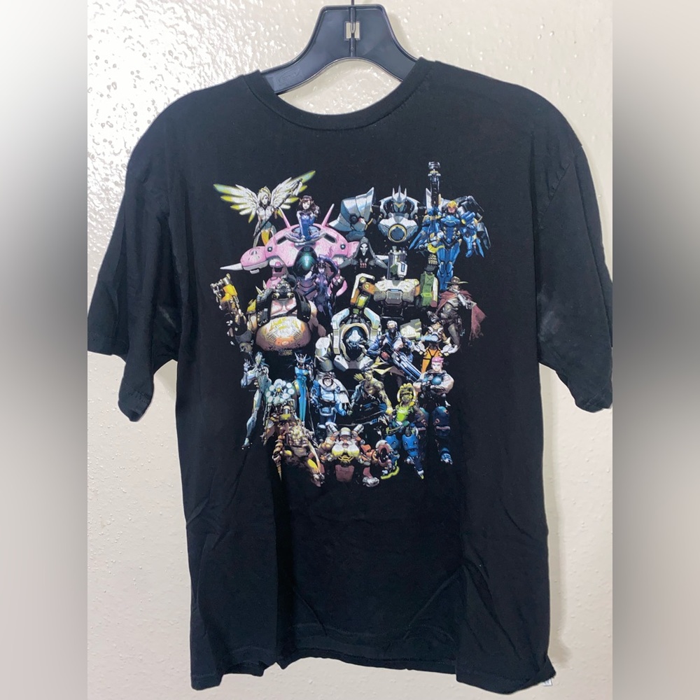 Overwatch Shirt Mens Extra Small Black Blizzard Game Cotton Casual Tee Adult L